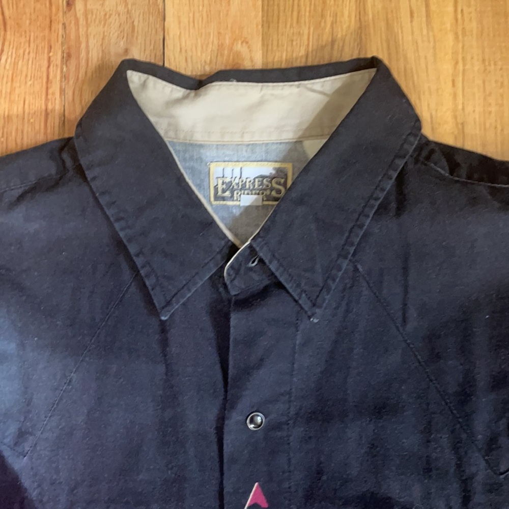 Express Rider, vintage snap-front western shirt with long sleeves. Size XL - Picture 3 of 4